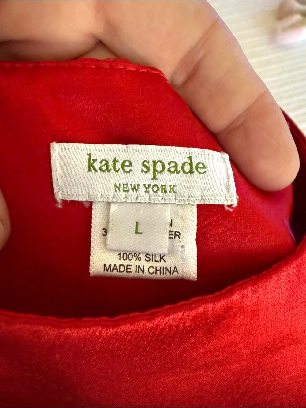 Kate Spade New York Red Silk-Lined Shift Dress with Back Bow